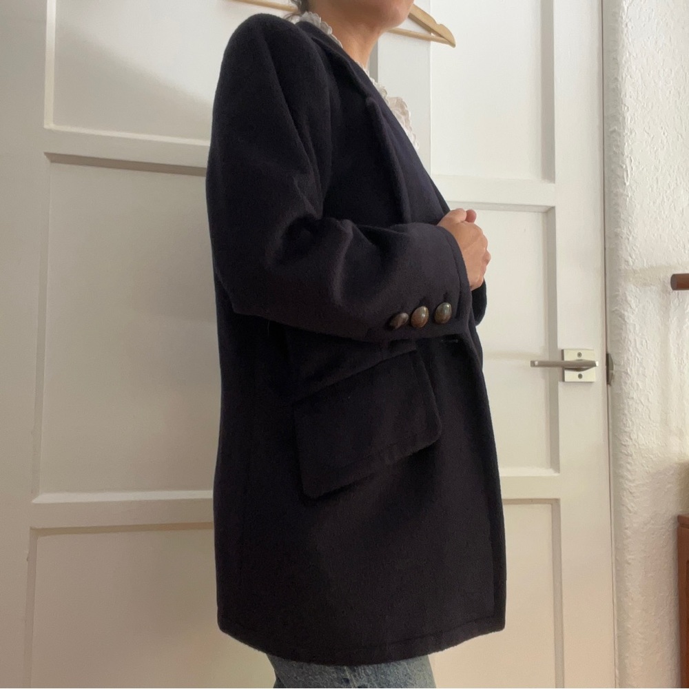 Stunning Yves St Lauren navy wool coat